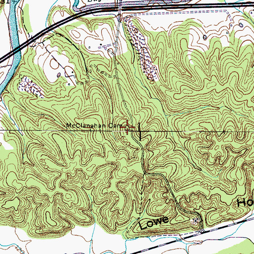 Topographic Map of McClanahan Cemetery, TN