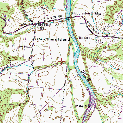 Topographic Map of McClanahan Hollow, TN
