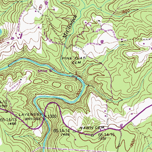 Topographic Map of McClintock Branch, TN