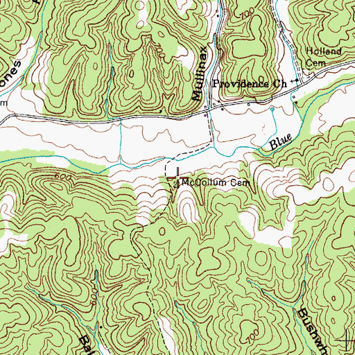 Topographic Map of McCollum Cemetery, TN