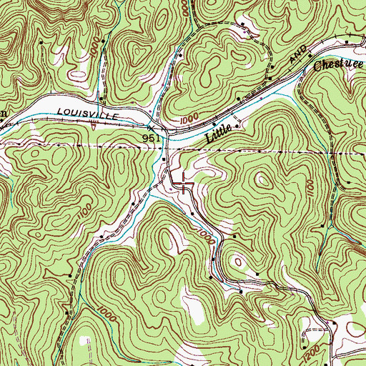 Topographic Map of McConkey School, TN