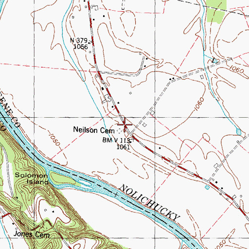 Topographic Map of McCorkel Cemetery, TN