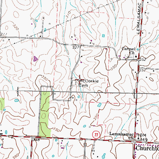 Topographic Map of McCorkle Cemetery, TN