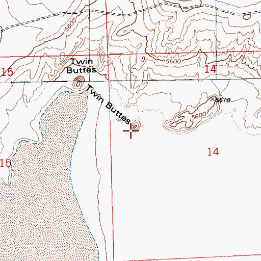 Topographic Map of Twin Buttes, AZ
