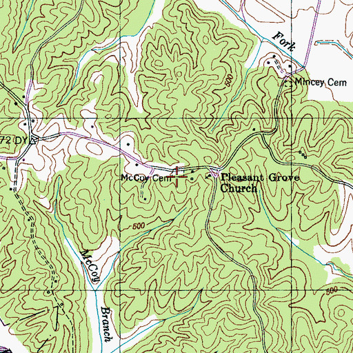 Topographic Map of McCoy Cemetery, TN