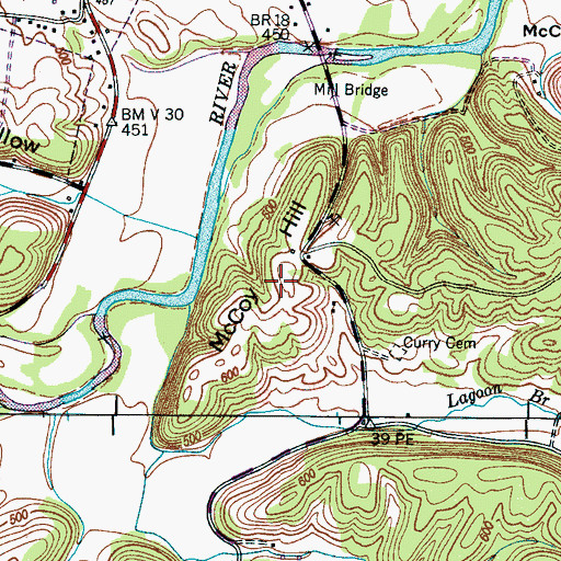 Topographic Map of McCoy Hill, TN