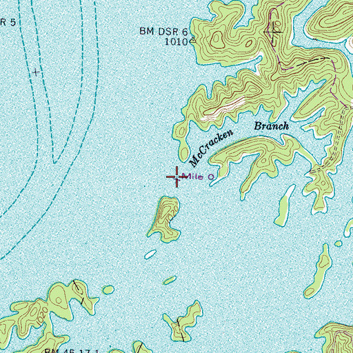 Topographic Map of McCracken Branch, TN