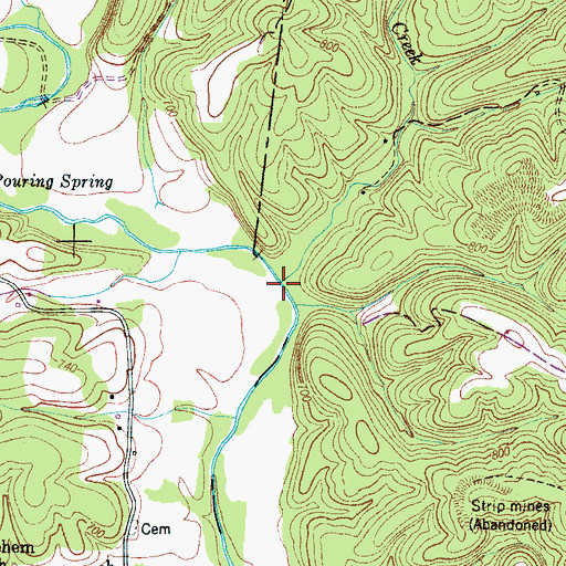 Topographic Map of McCrory Creek, TN