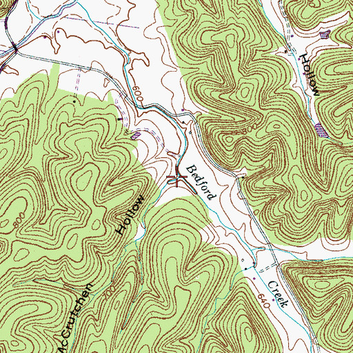 Topographic Map of McCrutchen Hollow, TN