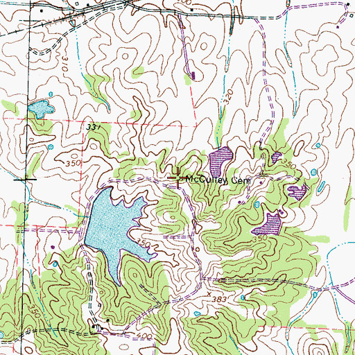 Topographic Map of McCulley Cemetery, TN
