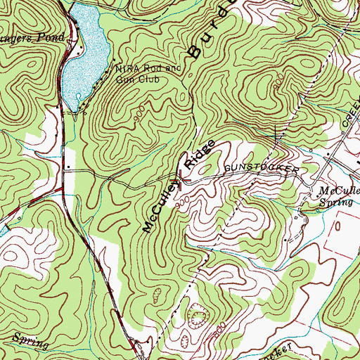 Topographic Map of McCulley Ridge, TN