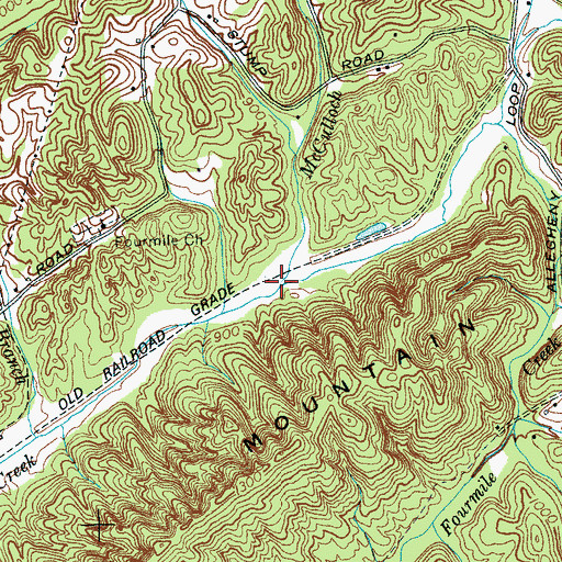 Topographic Map of McCulloch Branch, TN
