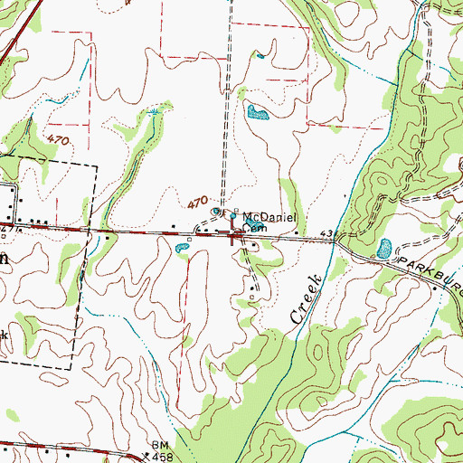 Topographic Map of McDaniel Cemetery, TN