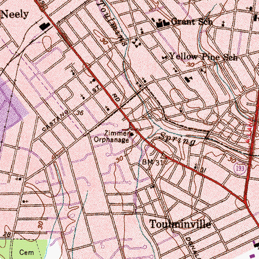 Topographic Map of Zimmer Orphanage, AL