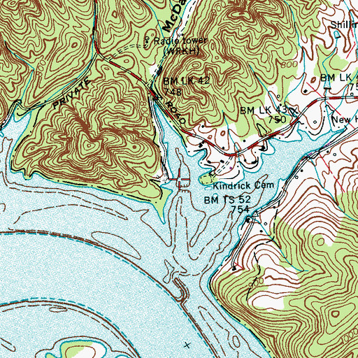 Topographic Map of McDaniel Hollow, TN