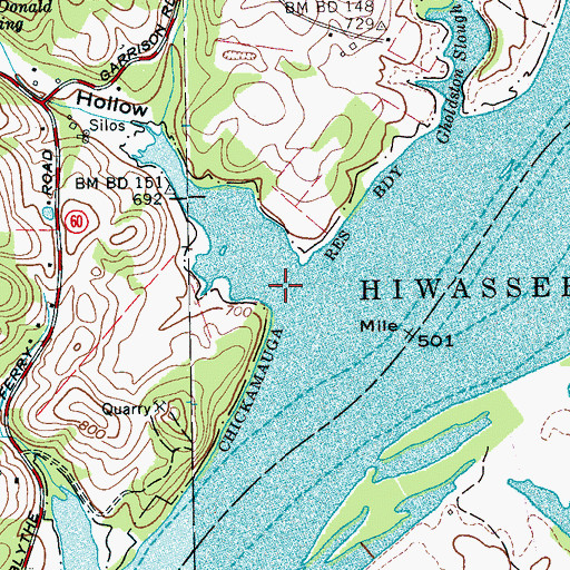 Topographic Map of McDonald Hollow, TN