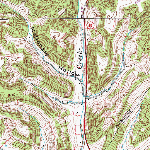 Topographic Map of McDonald Hollow, TN