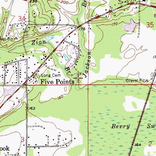 Topographic Map of Zion Branch, AL