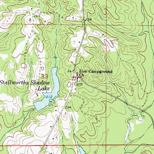 Topographic Map of Zion Campground Church, AL