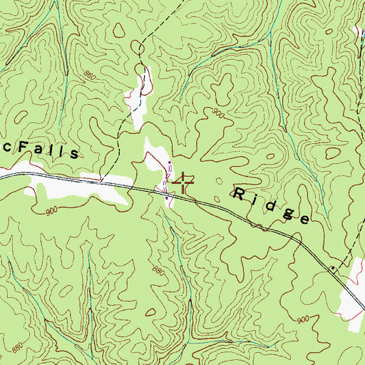 Topographic Map of McFalls Ridge, TN