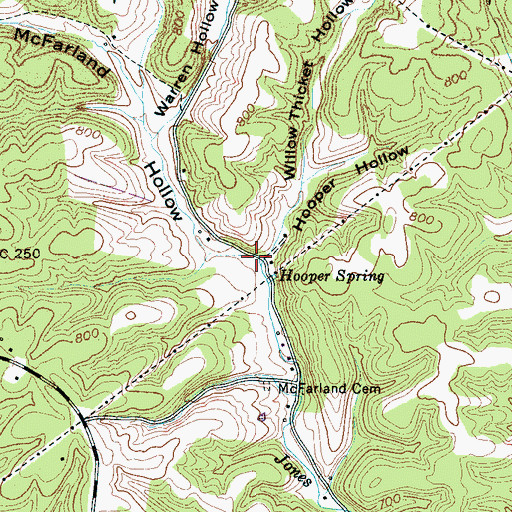 Topographic Map of McFarland Hollow, TN
