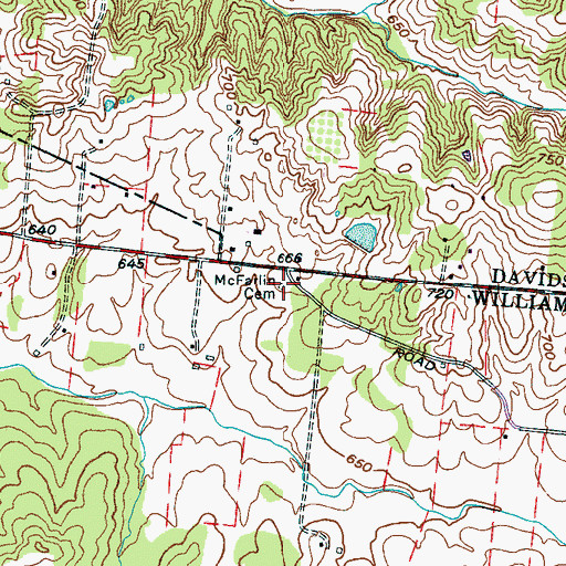 Topographic Map of McFarlin Cemetery, TN