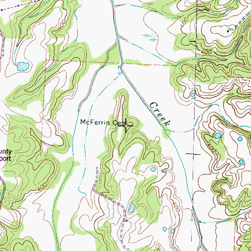 Topographic Map of McFerrin Cemetery, TN