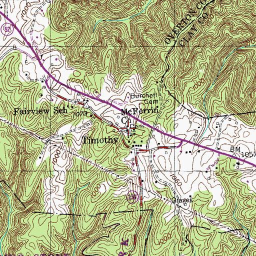 Topographic Map of McFerrin Church, TN