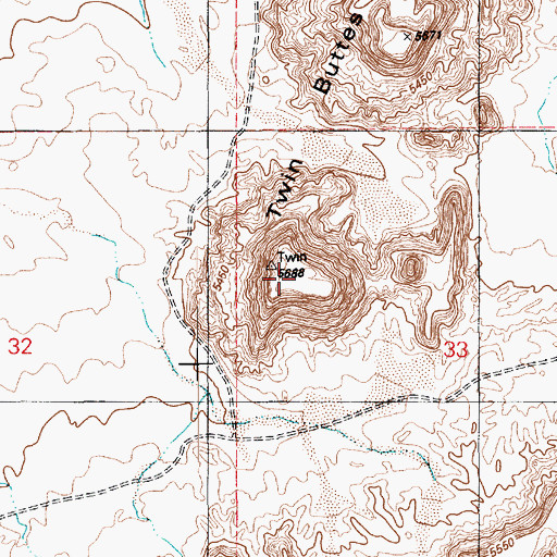 Topographic Map of Twin Buttes, AZ