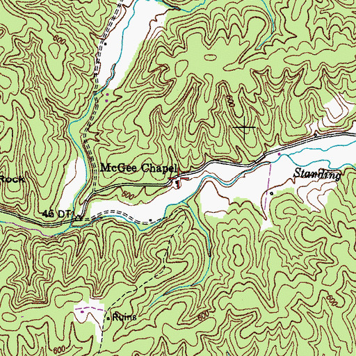 Topographic Map of McGee Chapel, TN