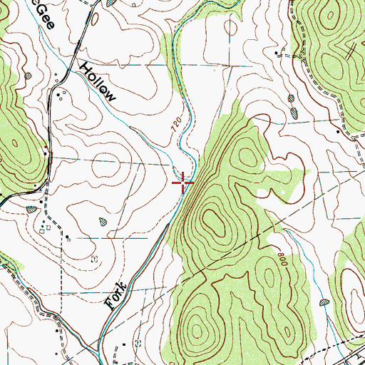 Topographic Map of McGee Hollow, TN