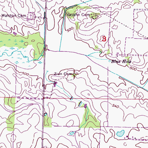 Topographic Map of Zion Cemetery, AL