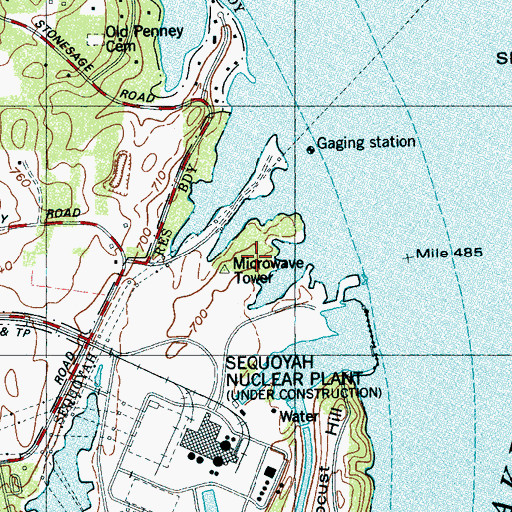 Topographic Map of McGill Cemetery, TN
