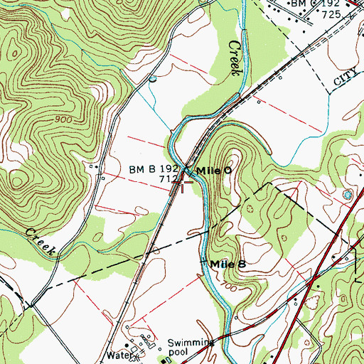Topographic Map of McGill Creek, TN
