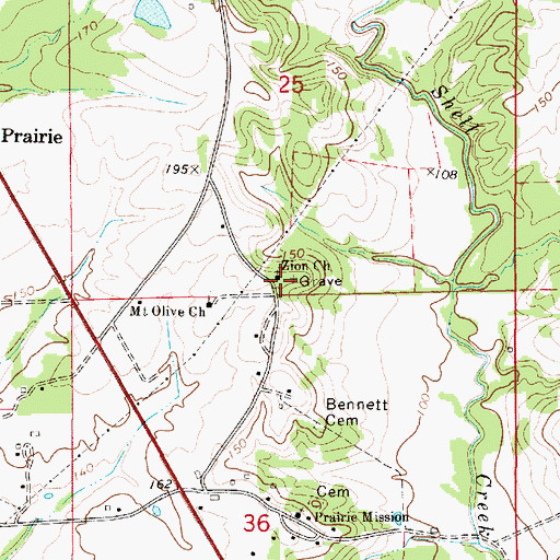 Topographic Map of Zion Church, AL