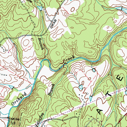 Topographic Map of McGuffey Branch, TN