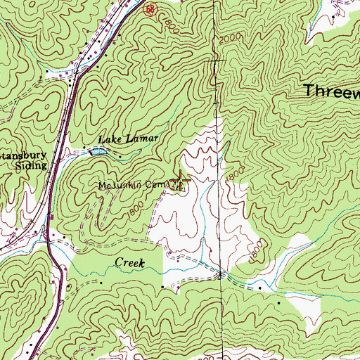 Topographic Map of McJunkin Cemetery, TN