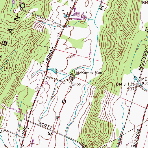 Topographic Map of McKamey Cemetery, TN