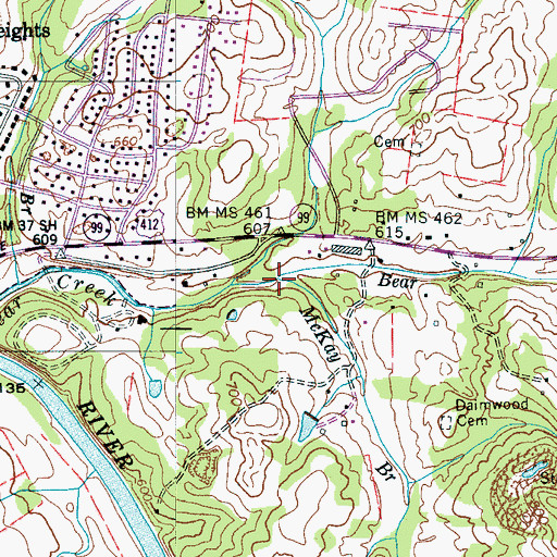Topographic Map of McKay Branch, TN