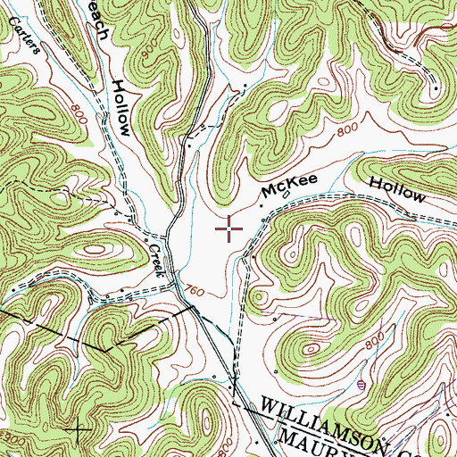 Topographic Map of McKee Hollow, TN