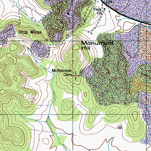 Topographic Map of McKennon Cemetery, TN