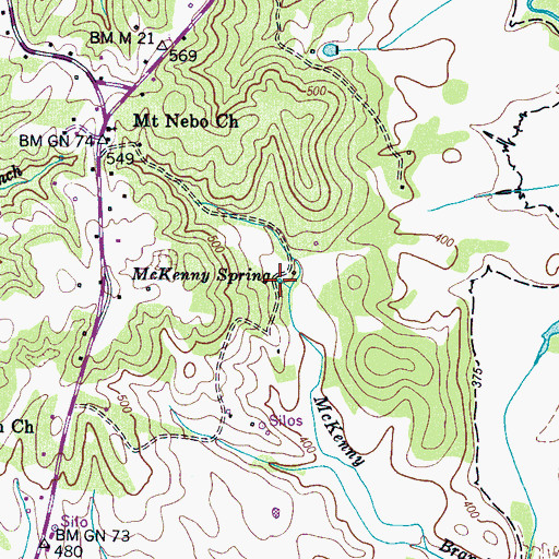 Topographic Map of McKenny Spring, TN