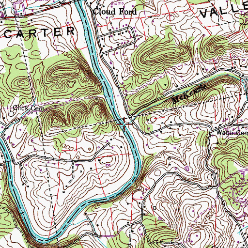 Topographic Map of McKenzie Branch, TN