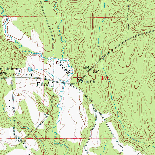 Topographic Map of Zion Church, AL