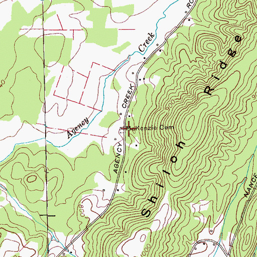 Topographic Map of McKenzie Cemetery, TN