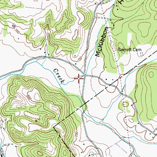 Topographic Map of McKibbon Hollow, TN