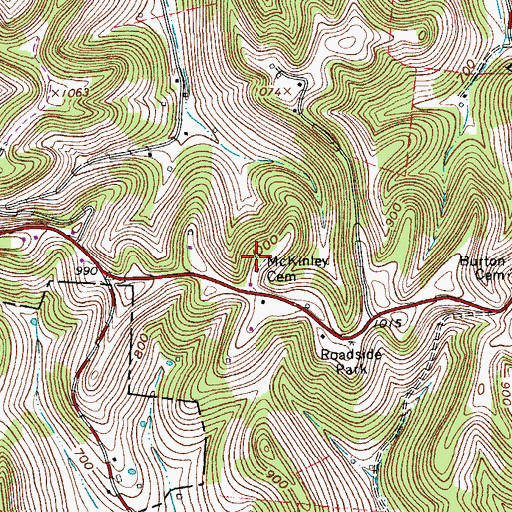 Topographic Map of McKinley Cemetery, TN