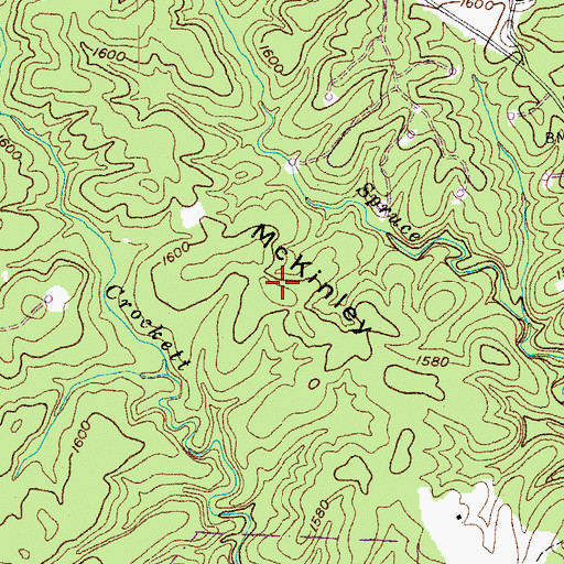 Topographic Map of McKinley Ridge, TN