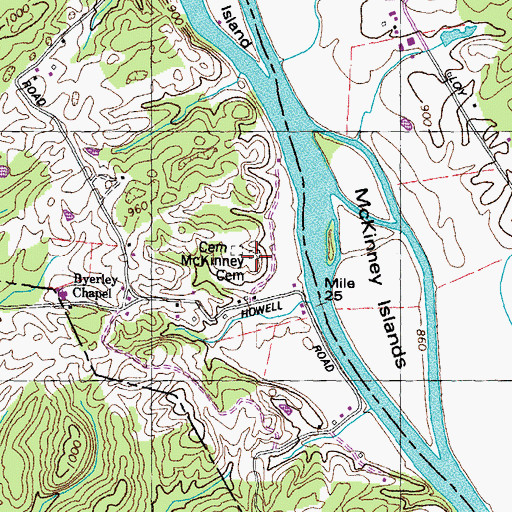Topographic Map of McKinney Cemetery, TN