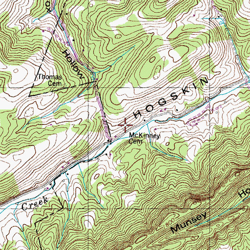 Topographic Map of McKinney Cemetery, TN